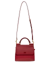 Women's genuine leather bag red Dolce & Gabbana - branded plate with two types of galvanic coating. 100% genuine leather. Handle: Handle and detachable adjustable shoulder strap. inside pocket. hidden magnet. Country of manufacture: Italy. Care: specialized cleaning - photo 6