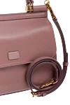 Dolce & Gabbana Women's genuine leather bag pink - branded plate with two types of galvanic coating. 100% genuine leather. Handle: Handle and detachable adjustable shoulder strap. inside pocket. hidden magnet. Country of manufacture: Italy. Care: specialized cleaning - photo 5