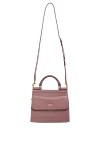 Women's genuine leather bag pink Dolce & Gabbana - branded plate with two types of galvanic coating. 100% genuine leather. Handle: Handle and detachable adjustable shoulder strap. inside pocket. hidden magnet. Country of manufacture: Italy. Care: specialized cleaning - photo 6