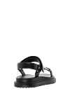 Women's black leather sandals Dior - logo. 100% genuine lamb leather. Closure: Velcro. Country of manufacture: Italy. Care: specialized cleaning - photo 4