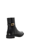 Boots made of genuine leather for women black Dior - buckle. 100% genuine leather. Closure: zipper. Country of manufacture: Italy. Care: specialized cleaning - photo 4