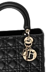 Сумка из кожи женская черная Dior - стеганая текстура, логотип . 100% кожа ягненка . внутренний карман на молнии, накладной карман. Страна производитель: Франция. Уход: специализированная чистка - фото 6