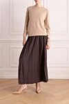 Brown polyester skirt for women P.A.R.O.S.H. - bow. 100% polyester. Country of manufacture: Italy. Care: specialized cleaning - photo 2