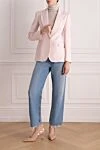 Women's pink viscose and lyocell jacket P.A.R.O.S.H. - 72% viscose, 28% lyocell. Closure: buttons. two side pockets, one chest pocket. Country of manufacture: Italy. Care: specialized cleaning - photo 2
