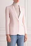 P.A.R.O.S.H. Women's pink viscose and lyocell jacket - 72% viscose, 28% lyocell. Closure: buttons. two side pockets, one chest pocket. Country of manufacture: Italy. Care: specialized cleaning - photo 3