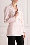 P.A.R.O.S.H. Women's pink viscose and lyocell jacket - 72% viscose, 28% lyocell. Closure: buttons. two side pockets, one chest pocket. Country of manufacture: Italy. Care: specialized cleaning - photo 3