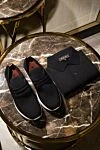 Textile sneakers for men black Loro Piana - contrast sole. 100% testil. Country of manufacture: Italy. Care: specialized cleaning - photo 6