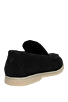 Men's black nubuck loafers Loro Piana - contrast sole. 100% nubuck. Country of manufacture: Italy. Care: specialized cleaning - photo 4