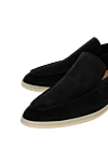 Loro Piana Men's black nubuck loafers - contrast sole. 100% nubuck. Country of manufacture: Italy. Care: specialized cleaning - photo 5