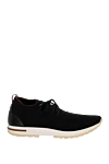 Loro Piana Textile sneakers for men black - contrast sole. 100% testil. Closure: laces. Country of manufacture: Italy. Care: specialized cleaning - photo 1