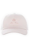 Loro Piana Cashmere cap for men pink - brand logo. 100% cashmere. Country of manufacture: Italy. Care: specialized cleaning - photo 1