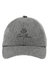 Loro Piana Men's cashmere cap gray - logo. 100% cashmere. Country of manufacture: Italy. Care: specialized cleaning - photo 1