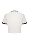 Women's beige cotton and polyamide T-shirt Miu Miu - logo, contrast edging on collar and sleeves. 93% viscose, 7% polyamide. Country of manufacture: Italy. Care: specialized cleaning - photo 6