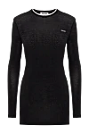 Miu Miu Black cotton knitted dress - logo, melange pattern. 100% cotton. Country of manufacture: Italy. Care: specialized cleaning - photo 1