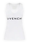 Givenchy Майка из хлопка и эластана женская белая - логотип. 90% хлопок, 10% эластан. Страна производитель: Франция. Уход: специализированная чистка - фото 1