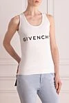 Givenchy Майка з бавовни та еластану жіноча біла - логотип. 90% бавовна, 10% еластан. Країна виробник: Італія. Догляд: спеціалізоване чищення - фото 3