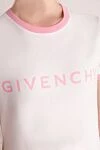 Givenchy Футболка з бавовни та еластану жіноча біла - логотип, контрастна окантовка коміра та рукавів. 90% бавовна, 10% еластан. Країна виробник: Італія. Догляд: спеціалізоване чищення - фото 5