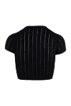 Women's black top Balmain - 3 decorative metal buttons Signature Lion in gold color.. 39% cotton, 39% modal, 12% elastane, 10% polyamide. Country of manufacture: Italy. Care: specialized cleaning - photo 6