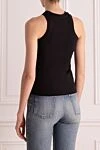 Women's black T-shirt Balmain - logo. 39% cotton, 39% modal, 12% elastane, 10% polyamide. Country of manufacture: Italy. Care: specialized cleaning - photo 4