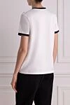 Women's white cotton T-shirt Balmain - Balmain Paris logo, piping on collar and sleeves, three buttons on shoulder. 100% cotton. Country of manufacture: Italy. Care: specialized cleaning - photo 4