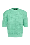 Balmain Viscose and polyester jumper for women green - monogram. 84% viscose, 16% polyester. Country of manufacture: Italy. Care: specialized cleaning - photo 1