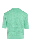 Viscose and polyester jumper for women green Balmain - monogram. 84% viscose, 16% polyester. Country of manufacture: Italy. Care: specialized cleaning - photo 6