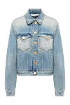 Balmain Women's blue denim jacket made of cotton - 100% cotton. Fastener: buttons. two chest pockets with flaps. Country of manufacture: Italy. Care: specialized cleaning - photo 1