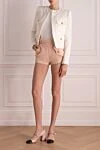 Джинсова спідниця з бавовни жіноча синя Balmain - ефект потертості, золотисті гудзики. 100% бавовна. гудзики, блискавка. 8 кишень. Країна виробник: Франция. Догляд: спеціалізоване чищення - фото 2