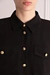 Balmain Silk shirt for women black - Gold buttons. 100% silk. Closure: buttons. 2 pockets. Country of manufacture: Italy. Care: specialized cleaning - photo 5