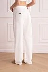 Women's white cotton jeans Valentino - 100% cotton. Closure: button, zipper. two side pockets, two back pockets. Country of manufacture: Italy. Care: specialized cleaning - photo 4