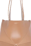 Loewe Casual bag made of leather for women beige - brand logo. calf leather. Size: 25.5 x 14.5 x 31.5. Country of manufacture: Italy. Care: specialized cleaning - photo 5