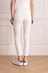 Women's white cotton jeans Balmain - 100% cotton. zipper, button. two side pockets, two back pockets. Country of manufacture: Italy. Care: specialized cleaning - photo 4