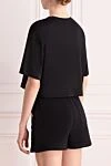 Футболка из хлопка женская черная Balmain - логотип. 100% хлопок. Страна производитель: Франция. Уход: специализированная чистка - фото 4