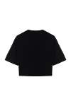 Футболка из хлопка женская черная Balmain - логотип. 100% хлопок. Страна производитель: Франция. Уход: специализированная чистка - фото 6