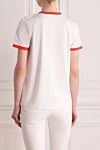 Футболка из хлопка женская белая Balmain - логотип, окантовка на воротнике и рукавах. 100% хлопок. Страна производитель: Франция. Уход: специализированная чистка - фото 4