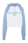 Balmain Hoodie made of cotton for women white - logo. hood. 100% cotton. Closure: drawstring. Country of manufacture: Italy. Care: specialized cleaning - photo 1