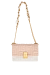 Balmain Women's leather bag beige - quilted monogram, logo. 100% sheep leather. Handle: Chain handle bound in smooth leather. Country of manufacture: Italy. Care: specialized cleaning - photo 1