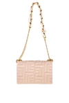 Women's leather bag beige Balmain - quilted monogram, logo. 100% sheep leather. Handle: Chain handle bound in smooth leather. Country of manufacture: Italy. Care: specialized cleaning - photo 4