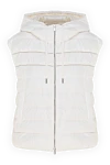 Peserico Polyester vest for women white - hood. 100% polyester. zipper, drawstring. two side pockets. Country of manufacture: Italy. Care: specialized cleaning - photo 1