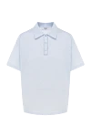 Peserico Women's blue cotton and linen polo shirt - 50% cotton, 50% linen. Country of manufacture: Italy. Care: specialized cleaning - photo 1