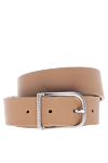 Peserico Genuine leather belt for women beige - 100% genuine leather. Country of manufacture: Italy. Care: specialized cleaning - photo 1