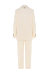 Women's beige cotton and polyamide suit with pants Peserico - 90% cotton, 10% polyamide. Closure: buttons. two side pockets, one chest pocket. Country of manufacture: Italy. Care: specialized cleaning - photo 6