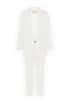 Peserico Women's suit with linen pants white - 100% linen. Closure: buttons. two side pockets, one chest pocket. Country of manufacture: Italy. Care: specialized cleaning - photo 1