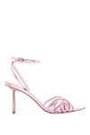 Le Silla Sandals made of genuine leather for women pink - metallic effect. 100% genuine leather. leather. Heel height: 80 mm. Country of manufacture: Italy. Care: specialized cleaning - photo 1