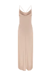 Beige polyester and elastane dress D.Exterior - 97% polyester, 3% elastane. Closure: zipper. Country of manufacture: Italy. Care: specialized cleaning - photo 6