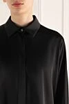 D.Exterior Polyester and elastane shirt for women black - 97% polyester, 3% elastane. Closure: buttons. Country of manufacture: Italy. Care: specialized cleaning - photo 5