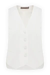 D.Exterior Women's polyester and elastane vest white - 96% polyester, 4% elastane. Closure: buttons. two side pockets. Country of manufacture: Italy. Care: specialized cleaning - photo 1