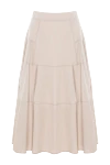 D.Exterior Beige skirt for women - 71% cotton, 25% polyamide, 4% elastane. Closure: zipper. Country of manufacture: Italy. Care: specialized cleaning - photo 1