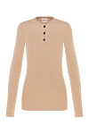 Khaite Polo with long sleeves made of viscose beige - 100% viscose. Closure: buttons. Country of manufacture: Italy. Care: specialized cleaning - photo 1