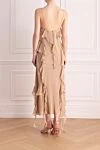 Beige silk dress Khaite - ruffles. 100% silk. Closure: buttons. Country of manufacture: Italy. Care: specialized cleaning - photo 4